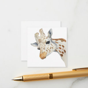 Cartão De Informações Retrato em aquarela de uma girafa