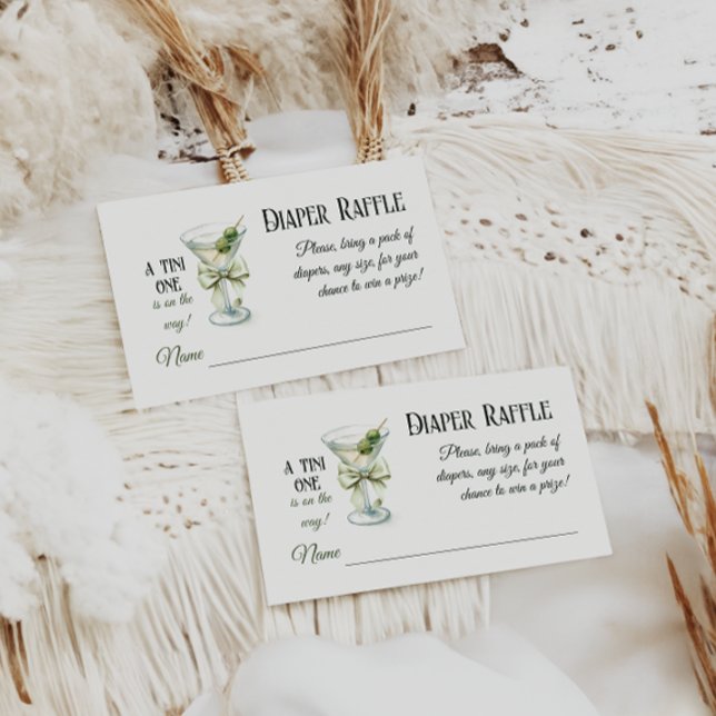 Cartão De Informações Retro A Tini One Martini Baby Shower Diaper Raffle (Criador carregado)