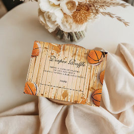 Cartão De Informações Retro Basketball Baby Shower Diapper Raffle