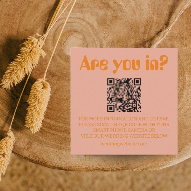 Cartão De Informações Retro Bold Groovy Wedding RSVP (RSVP retro card)