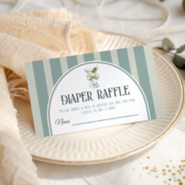 Cartão De Informações Retro Bow Tini One Martini Baby Shower Diaper