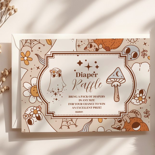 Cartão De Informações Retro Grooven Little Boo Raffle Diapper (Criador carregado)