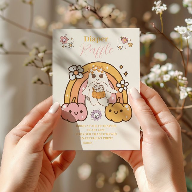 Cartão De Informações Retro Grooven Little Boo Raffle Diapper (Criador carregado)