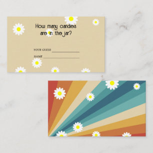 Cartão De Informações Retro Groovy - Quantos doces estão no pote