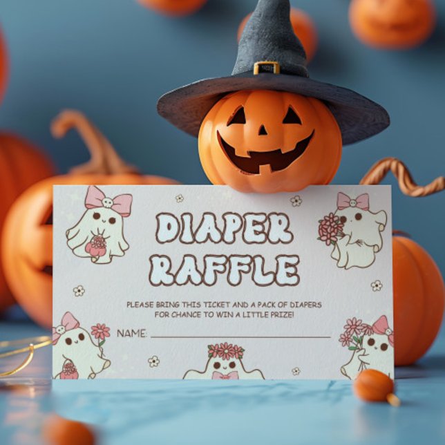 Cartão De Informações Retro Halloween Fralda Raffle (Criador carregado)