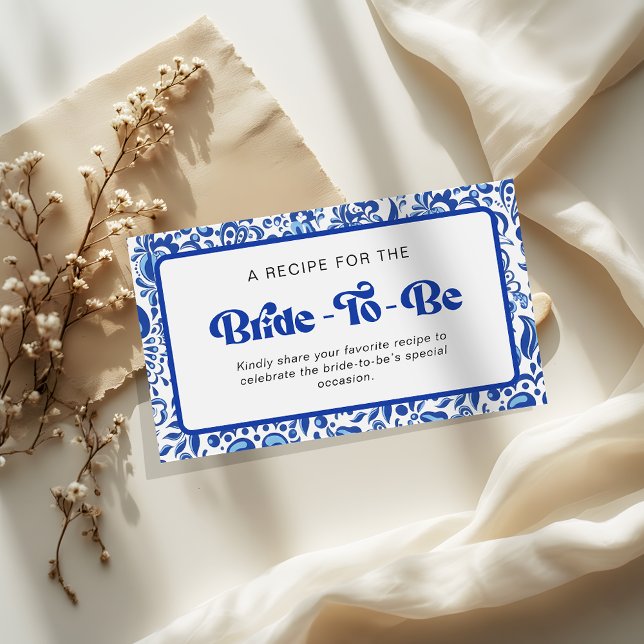Cartão De Informações Retro Modern Italian Bridal Shower Recipe Share (Criador carregado)