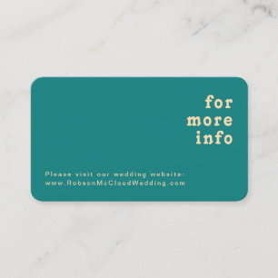 Cartão De Informações Retro Moderno Sítio Web Teal Wedding Edges Arred