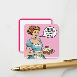 Cartão De Informações Retro Pinup_ Servido Diariamente