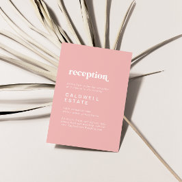 Cartão De Informações Retro Verão | Recepção de casamento rosa pálido