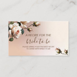 Cartão De Informações Reunião de Noivado Rosa Bege Luxuoso com Rosa a Ól