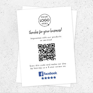 Cartão De Informações Revisões do Facebook   Business Review Link QR Co