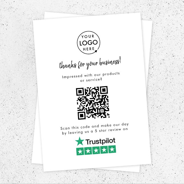 Cartão De Informações Revisões do TrustPilot | Business Review Link QR C (Criador carregado)