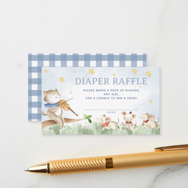 Cartão De Informações Rhyme Fralda Raffle (Frente/Verso In Situ)