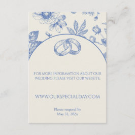 Cartão De Informações Rich Blue Floral Floral Floral Floral Floral Flora