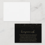 Cartão De Informações Rico Confetti Dourado Script Honeymoon Wish<br><div class="desc">Este cartão de rico de guião de mel em lua de mel é perfeito para um casamento rústico. O simples e elegante design apresenta um espumante confete de ouro acoplado a uma tipografia de na moda.</div>