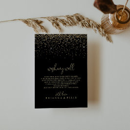 Cartão De Informações Rico de Confetti Dourado Espetáculo de Casamento B