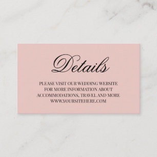 Cartão De Informações Rico Script Calligrafia Detalhes do Casamento Blus