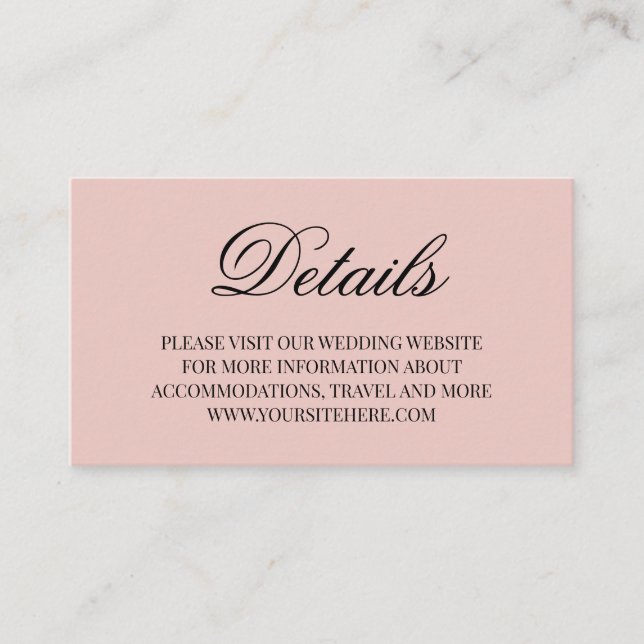 Cartão De Informações Rico Script Calliografia Detalhes do Casamento Blu (Frente)