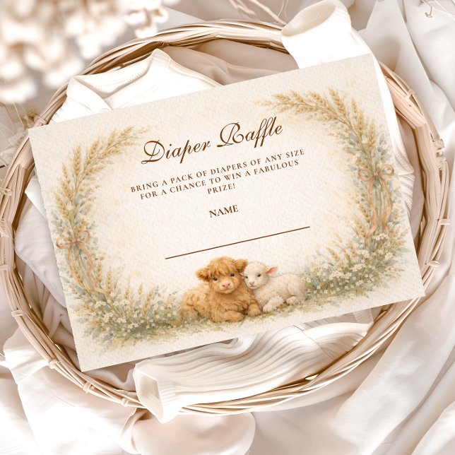 Cartão De Informações Rifa de Fraldas de Flores Silvestres de Celeiro An (Criador carregado)