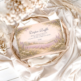 Cartão De Informações Rifa de Fraldas do Campo de Lavanda