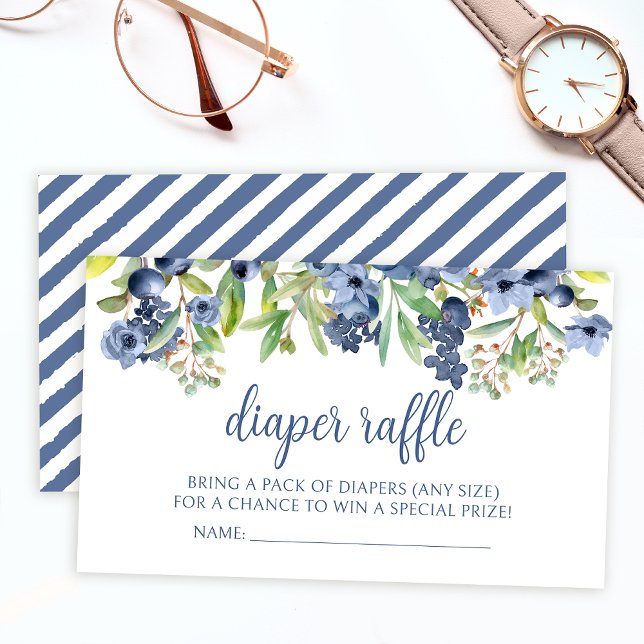 Cartão De Informações Rife floral de bebê chá fralda de mirtilo (Criador carregado)