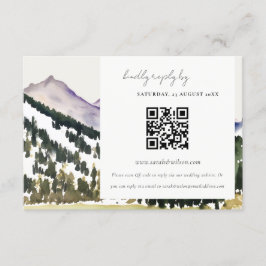 Cartão De Informações Rocky Snow Mountain Landscape Casamento QR Code RS