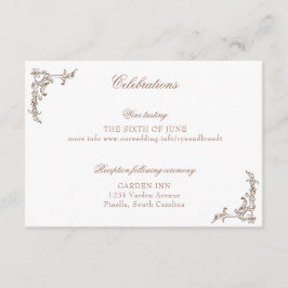 Cartão De Informações Rococo Florentine Monocromático Monograma