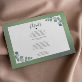 Cartão De Informações Rodas de Eucalyptus Verde com Aquarela