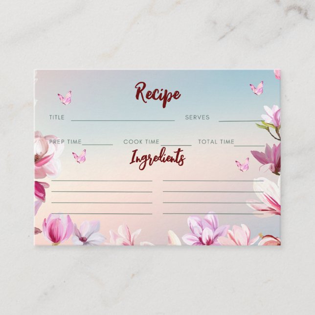 Cartão De Informações Romance brilhante - Receita de Chá de panela (Frente)