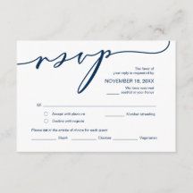 Romance Moderno, Script Azul Marinho, RSVP de Casa