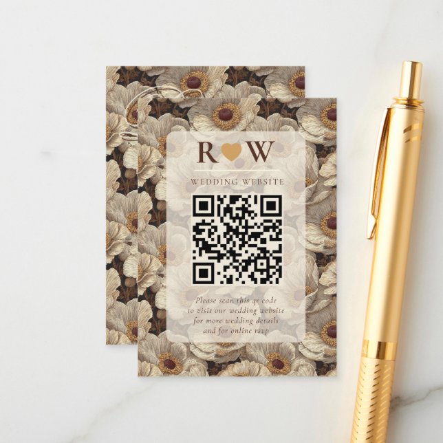 Cartão De Informações Romantic Anemones Accent Backyard Wedding (Frente/Verso In Situ)