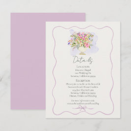 Cartão De Informações Romantic Garden Floral Wedding 