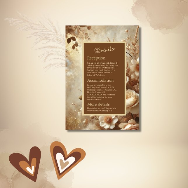 Cartão De Informações Romântica Dreamy Floral Wede monograma (Criador carregado)