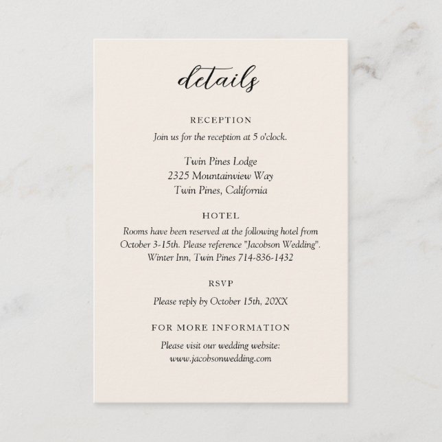 Cartão De Informações Rosa de empoeiramento personalizável (Frente)