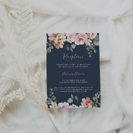 Cartão De Informações Rosa de Jardim Eucalipto Recepção de casamento Flo