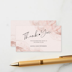 Cartão De Informações Rosa de orçamento chá de fraldas azul obrigado peq