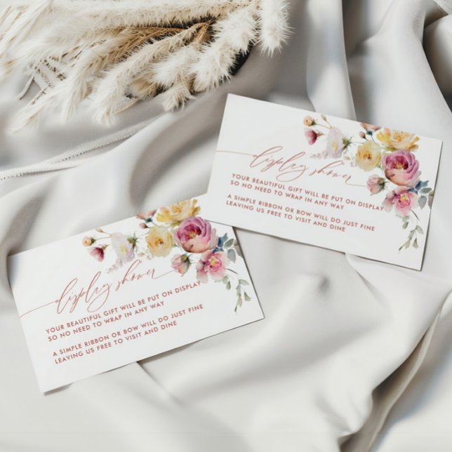 Cartão De Informações Rosa do Boho Garden Flowers Chá de exibição (Criador carregado)