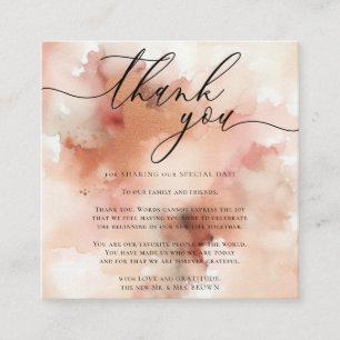 Cartão De Informações Rosa Dourado Aquarela Rosa Casamento Agradecimento