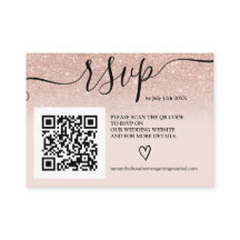 Rosa dourado glitter ombre casamento rsvp foto do