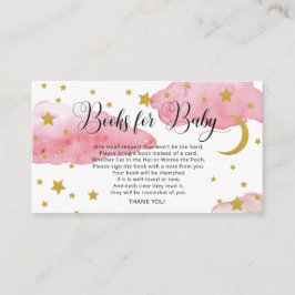 Cartão De Informações Rosa e Dourado sobre a solicitação do Livro da Lua