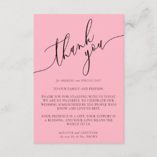 Cartão De Informações Rosa flor de cerejeira Foto Personalizada Obrigada