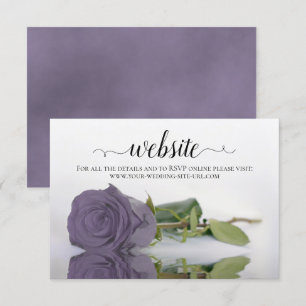 Cartão De Informações Rosa Roxo Lavanda Empoeirada Site de Casamento Ele