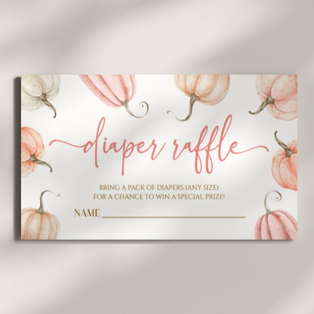 Cartão De Informações Rosa, Um Pequeno Pumpkin Fralda Raffle (Criador carregado)