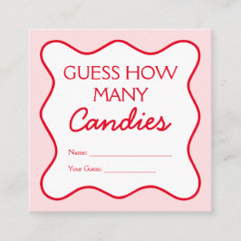 Cartão De Informações Rosa Vermelho Adivinha Quantas Canas Jogam Chás de