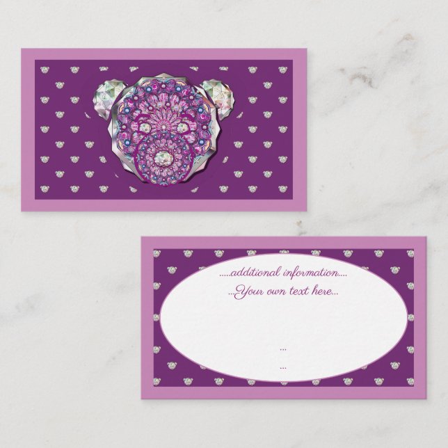 Cartão De Informações Rosace azul ou vermelho para bebê&criança (Frente/Verso)