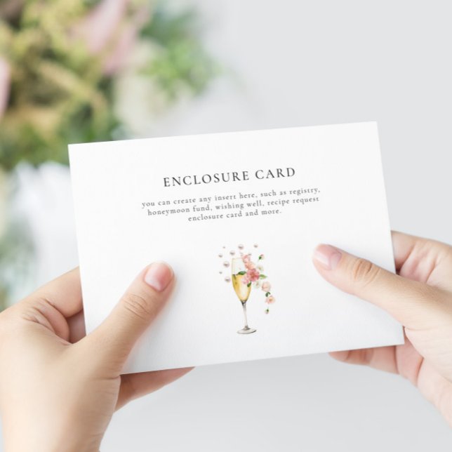 Cartão De Informações Rosado Pérolas Rosa & Prosecco Chuveiro Nupcial Pe (Criador carregado)