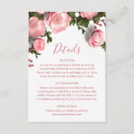 Cartão De Informações Rosas 3D Flores Silvestres Brancas