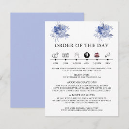 Cartão De Informações rosas azuis empoeiradas rústicas e outras flores