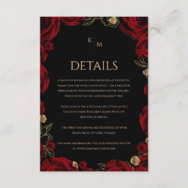 Cartão De Informações Rosas Borgonha Casamento Boho