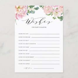 Cartão De Informações Rosas de Aquarela Cor-de-Água Cor-de-Cor-de-Cor-Co